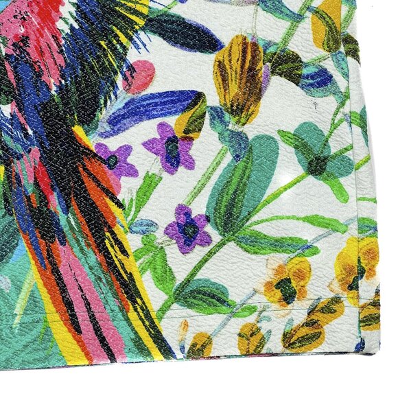 Maeve By Anthropologie Bird Floral Tropical Teal Textured Skirt Size S - NWOT - Picture 6 of 7